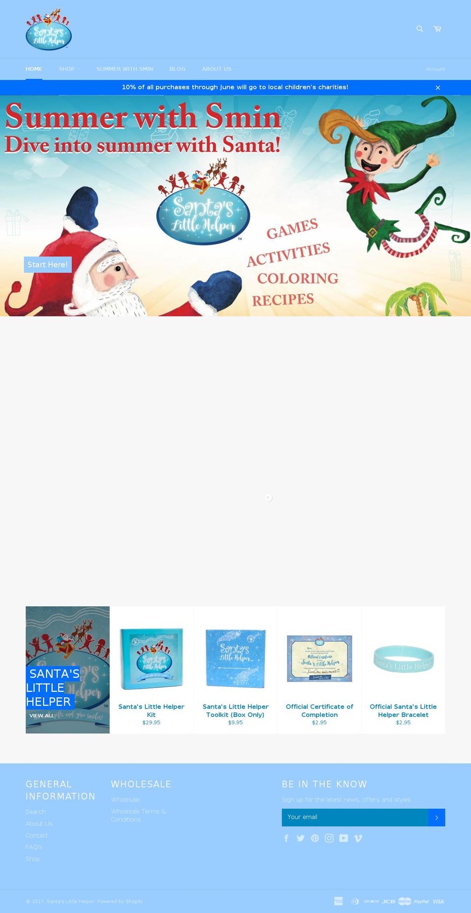 santaslittlehelper.co shopify website screenshot