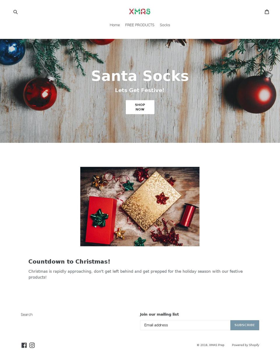 santasock.com — Shopify storefront screenshot