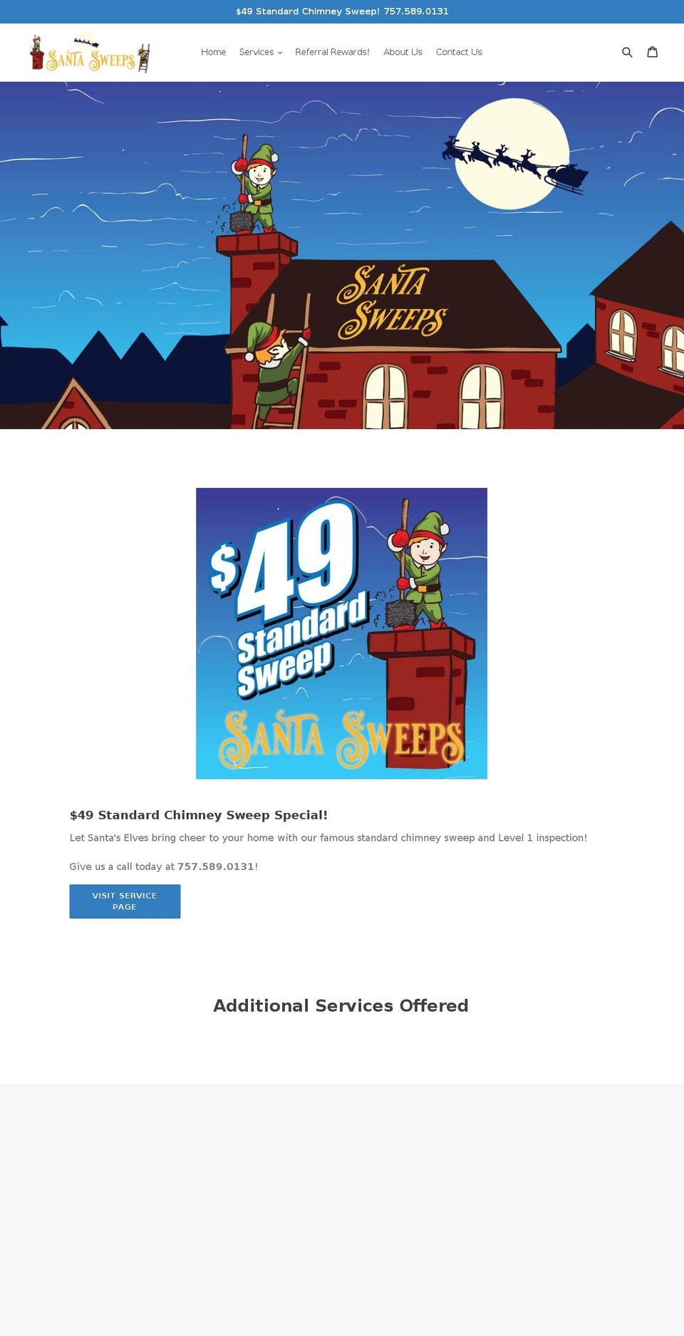 santasweeps.com — Shopify storefront screenshot