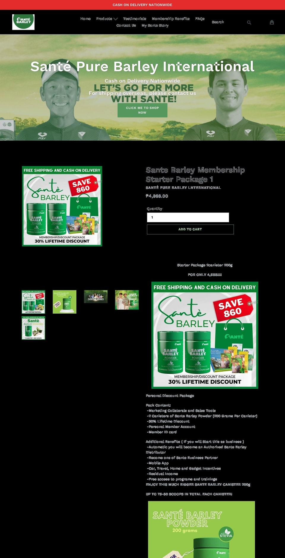 santebarley.com.ph shopify website screenshot