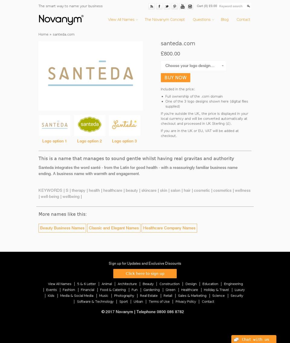 santeda.com shopify website screenshot