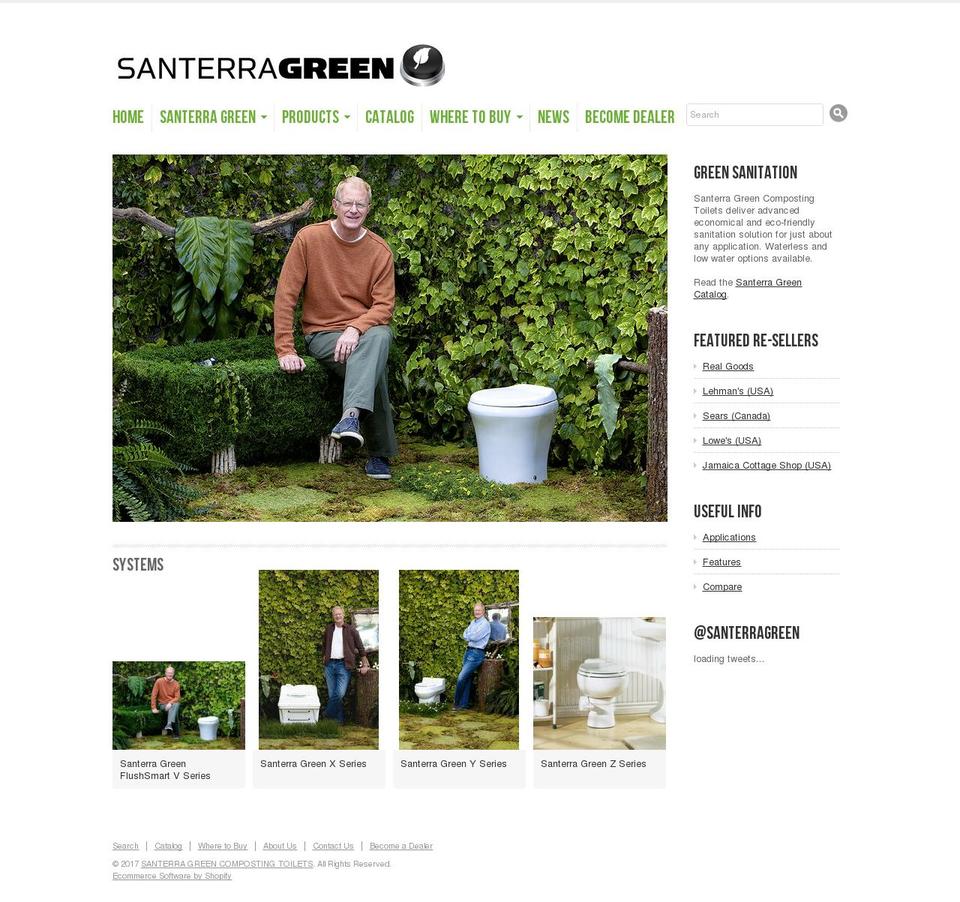 santerragreen.com shopify website screenshot