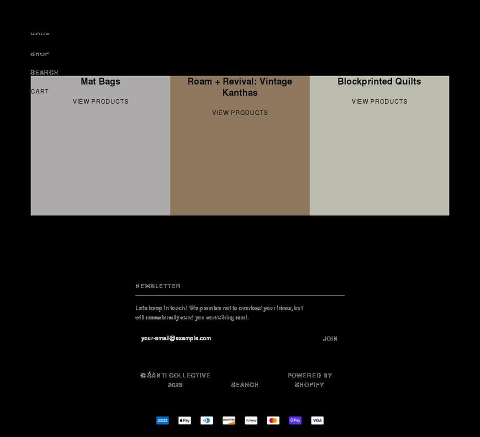 santicollective.com shopify website screenshot