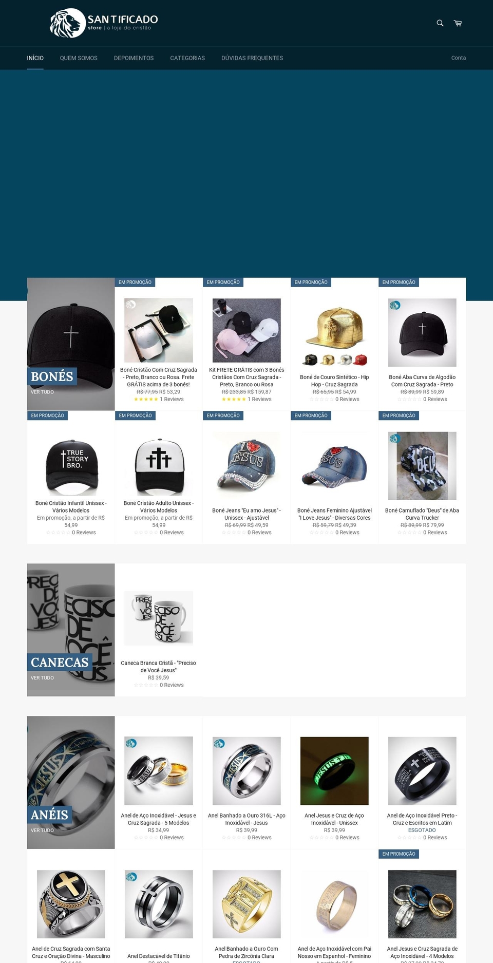 santificado.com.br shopify website screenshot