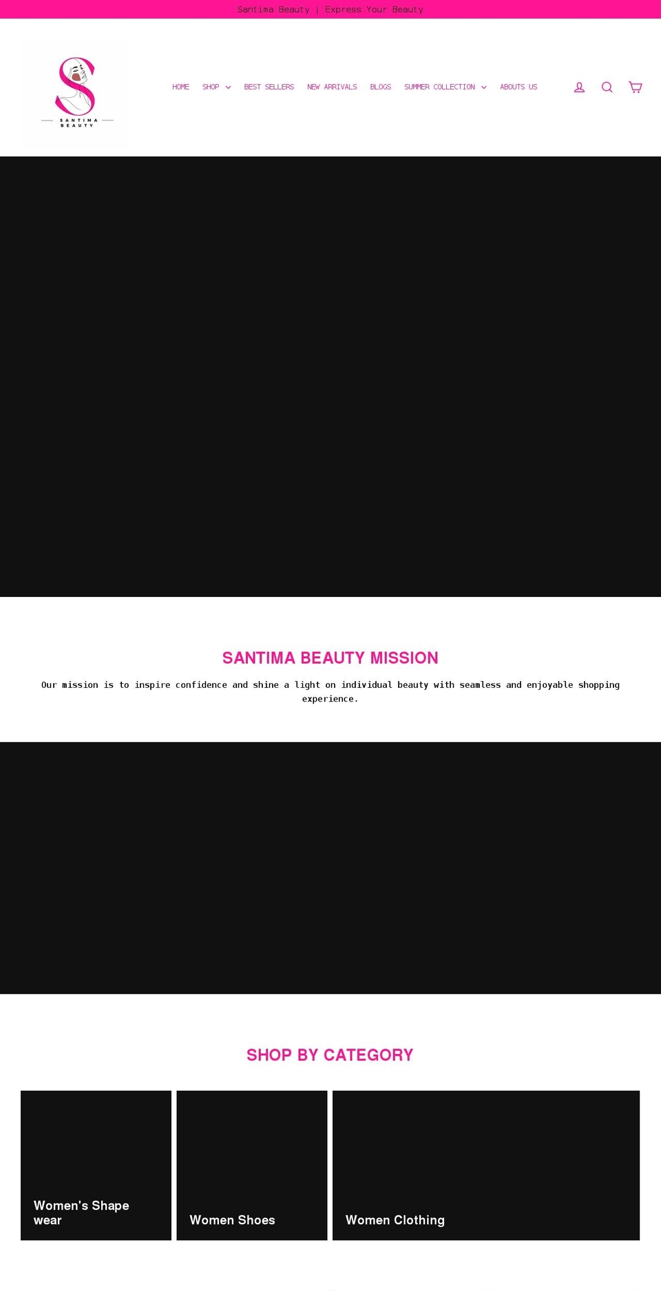 santimabeauty.com shopify website screenshot