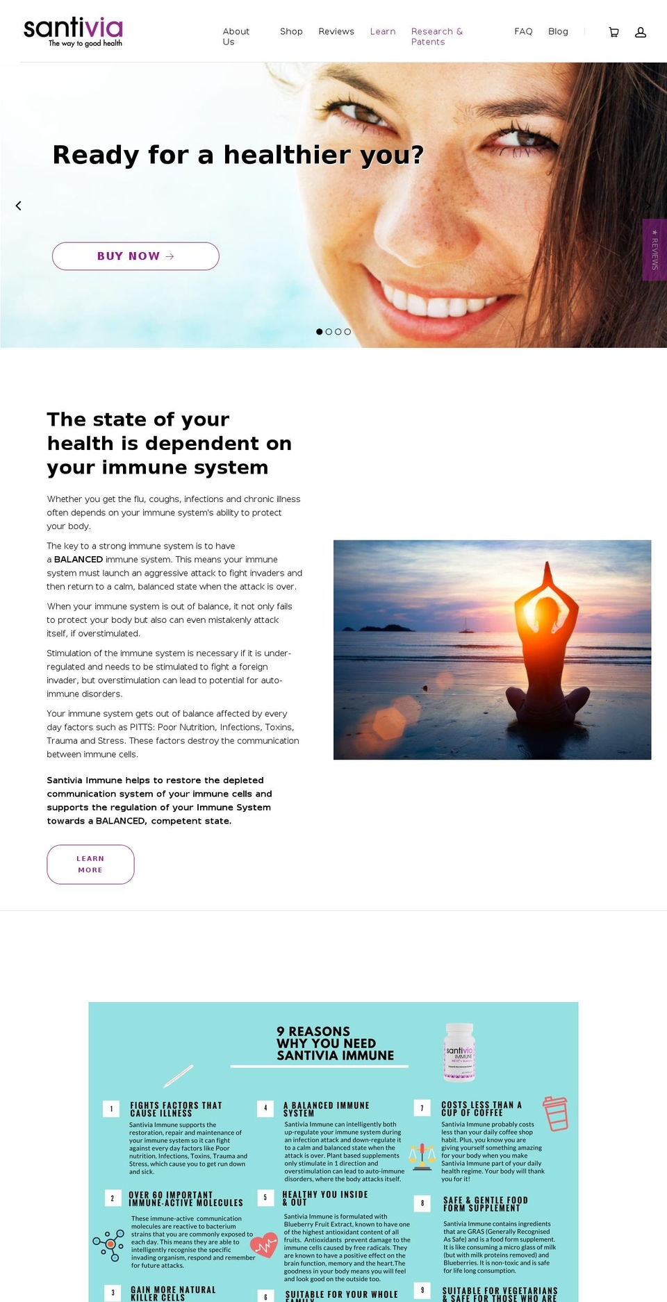 santiviahealth.com shopify website screenshot