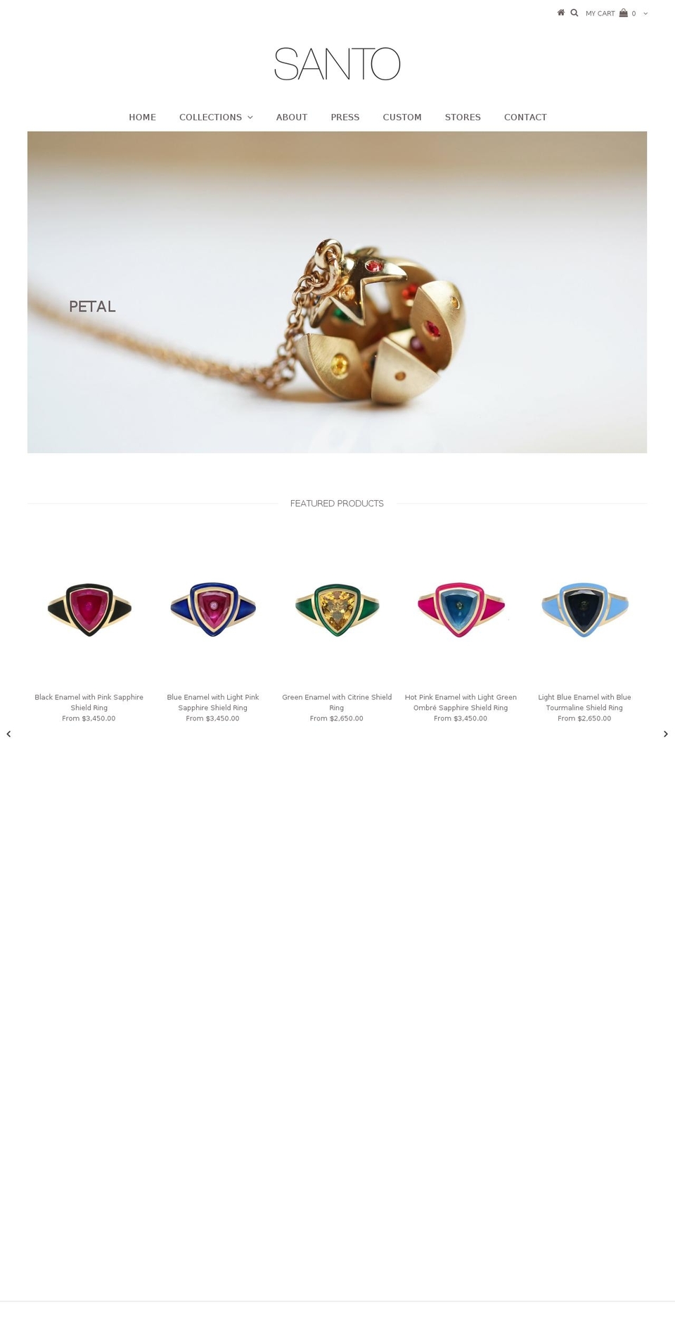 santobyzani.com shopify website screenshot
