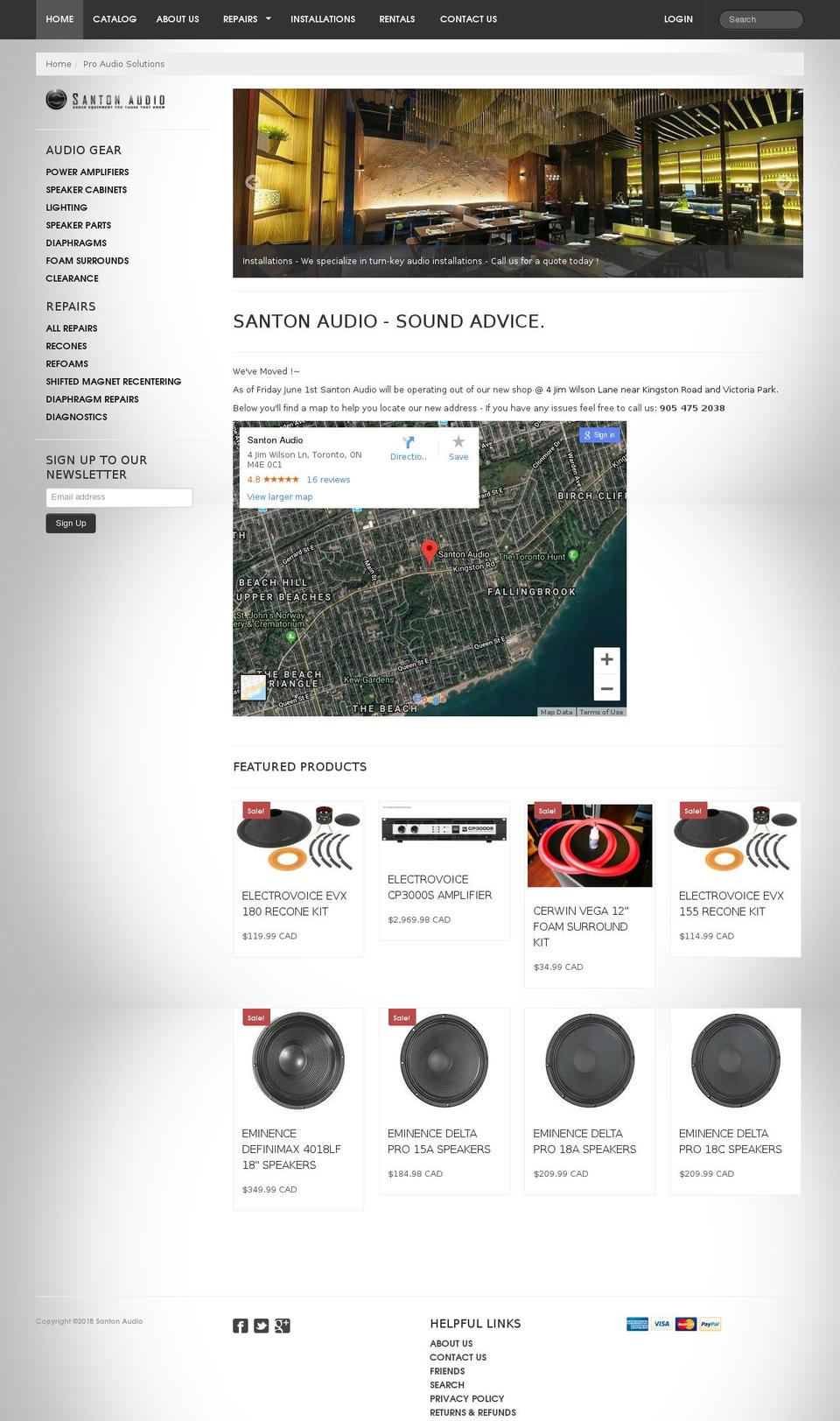 Lucid One Shopify theme site example santonaudio.com