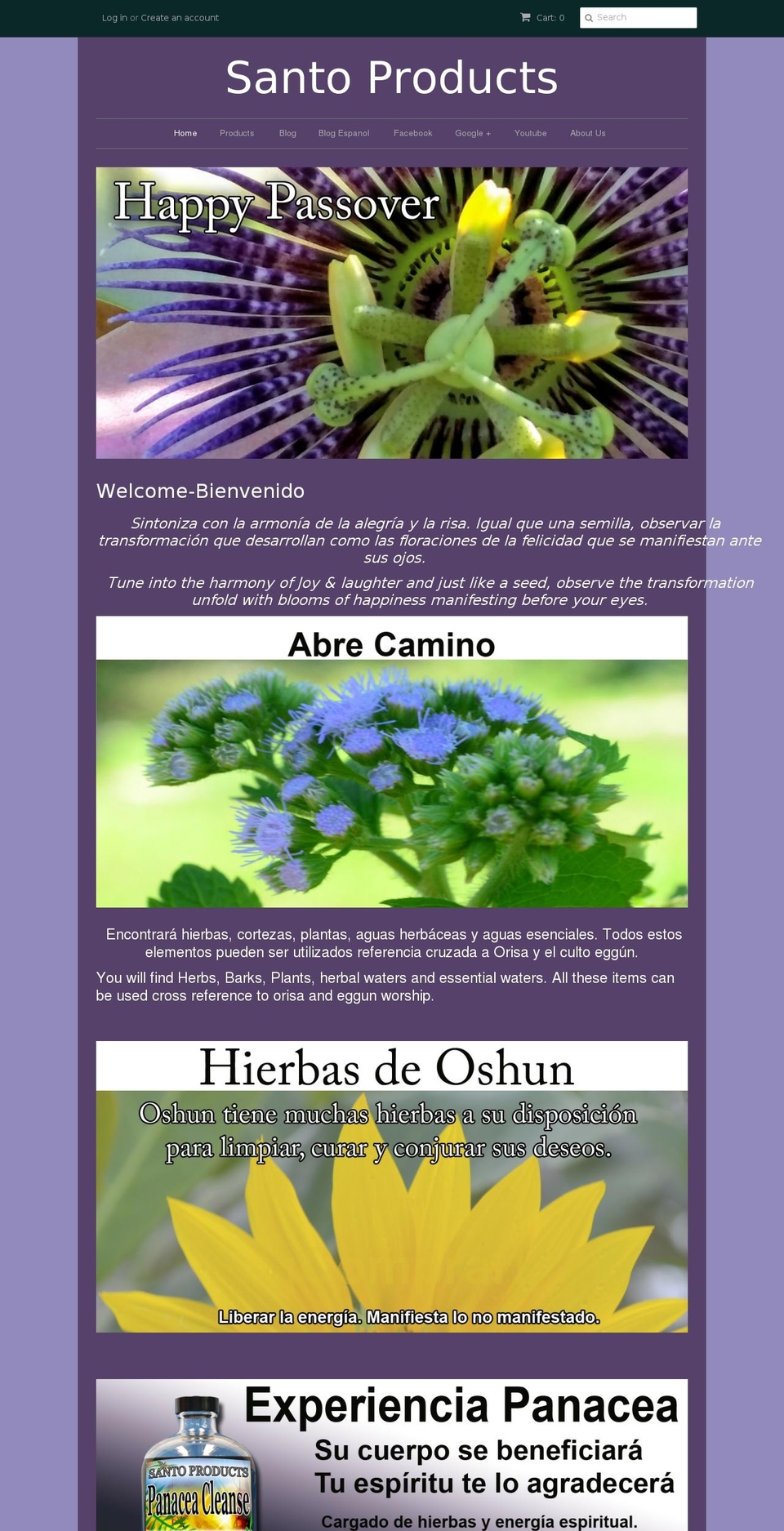 santoproducts.com shopify website screenshot