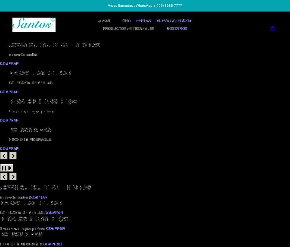 santosjoyerias.com shopify website screenshot