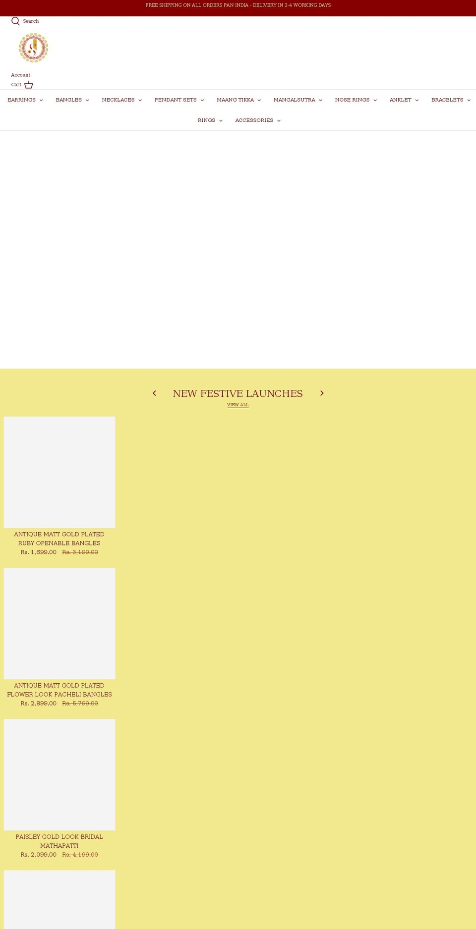 sanvijewels.com shopify website screenshot
