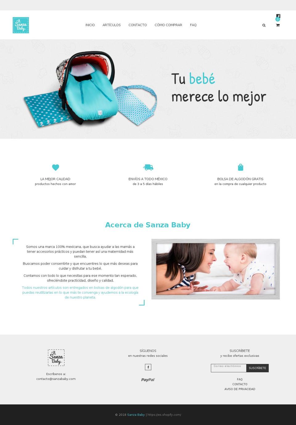 sanzababy.com — Shopify storefront screenshot