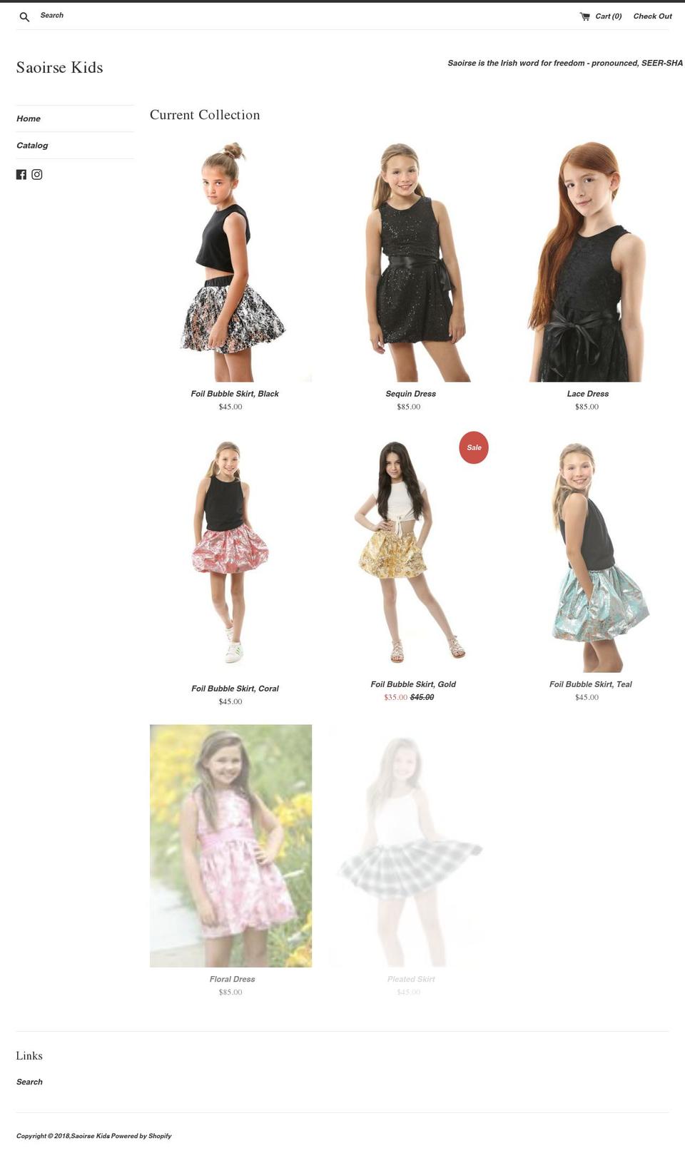 saoirsekids.com — Shopify storefront screenshot