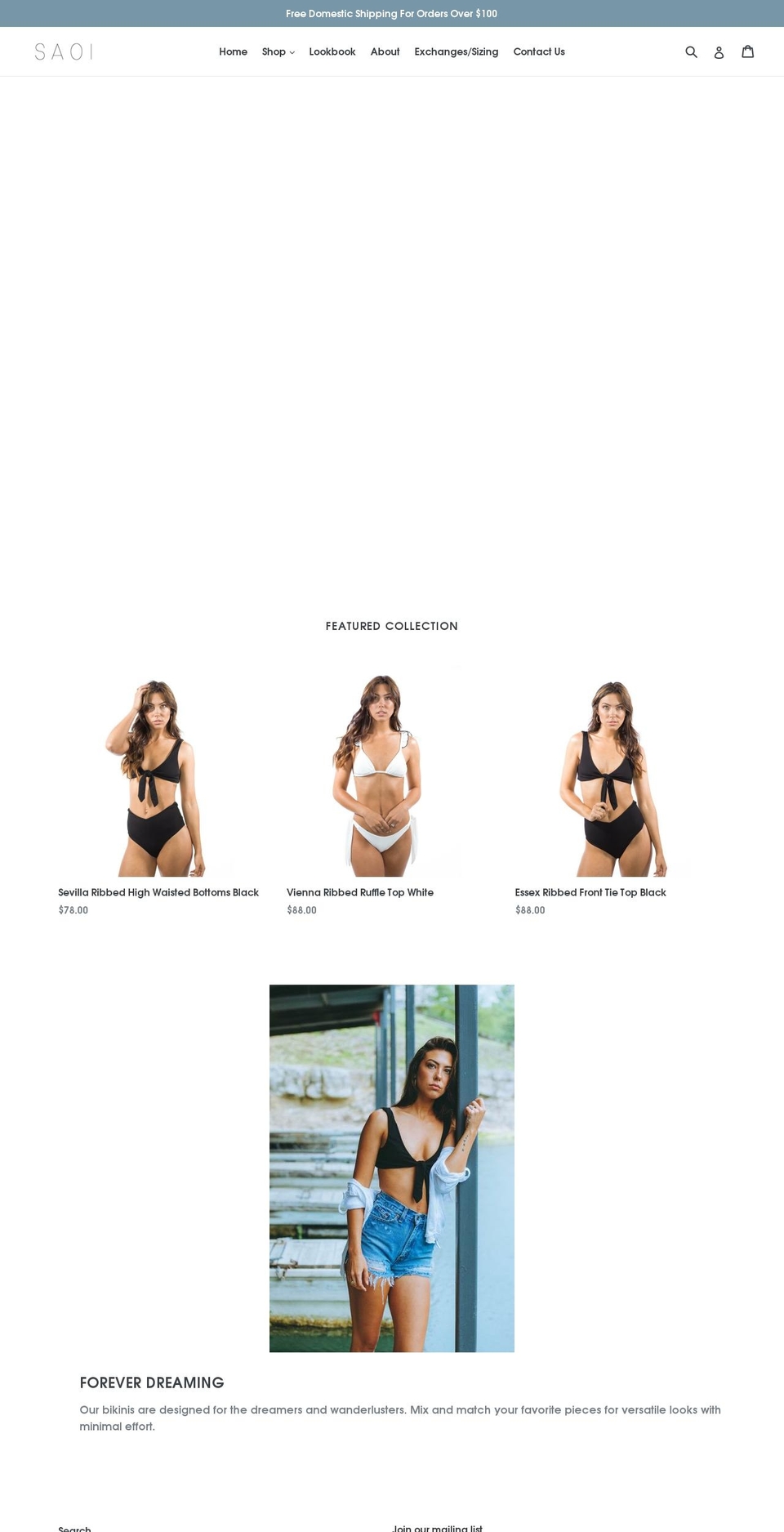 saoiswim.com shopify website screenshot