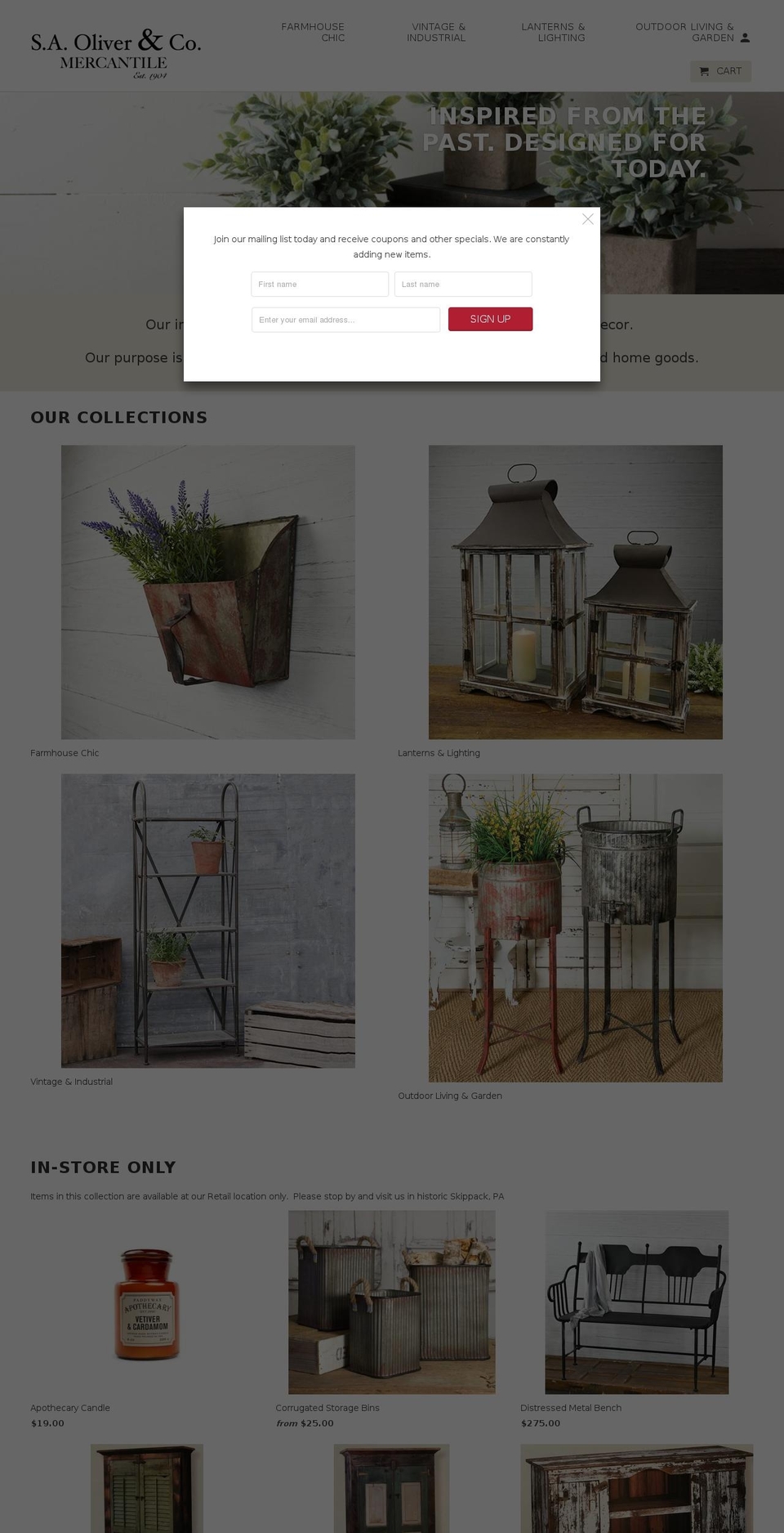 saoliver.com — Shopify storefront screenshot