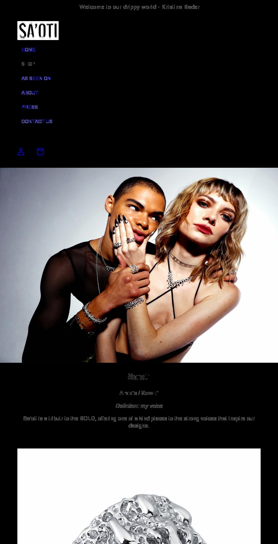 saotijewelry.com — Shopify storefront screenshot