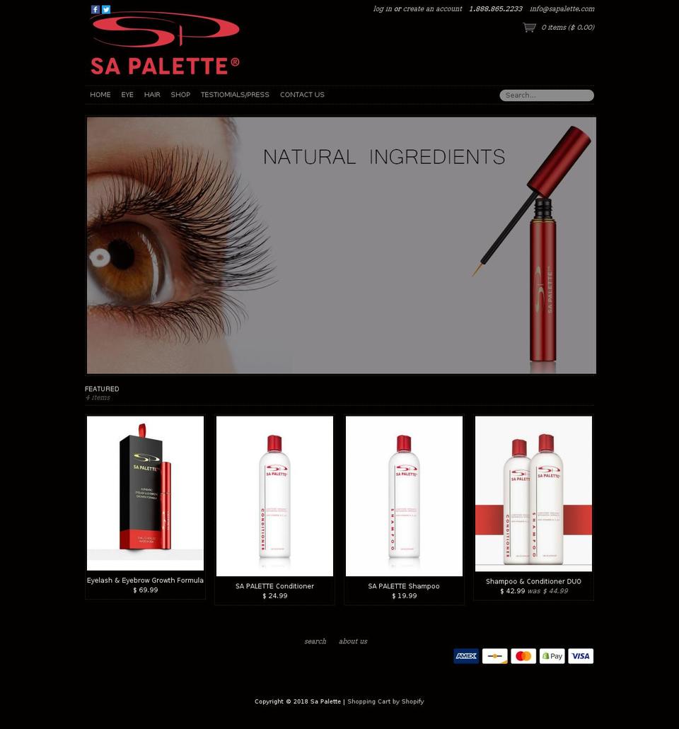 sapalette.com — Shopify storefront screenshot