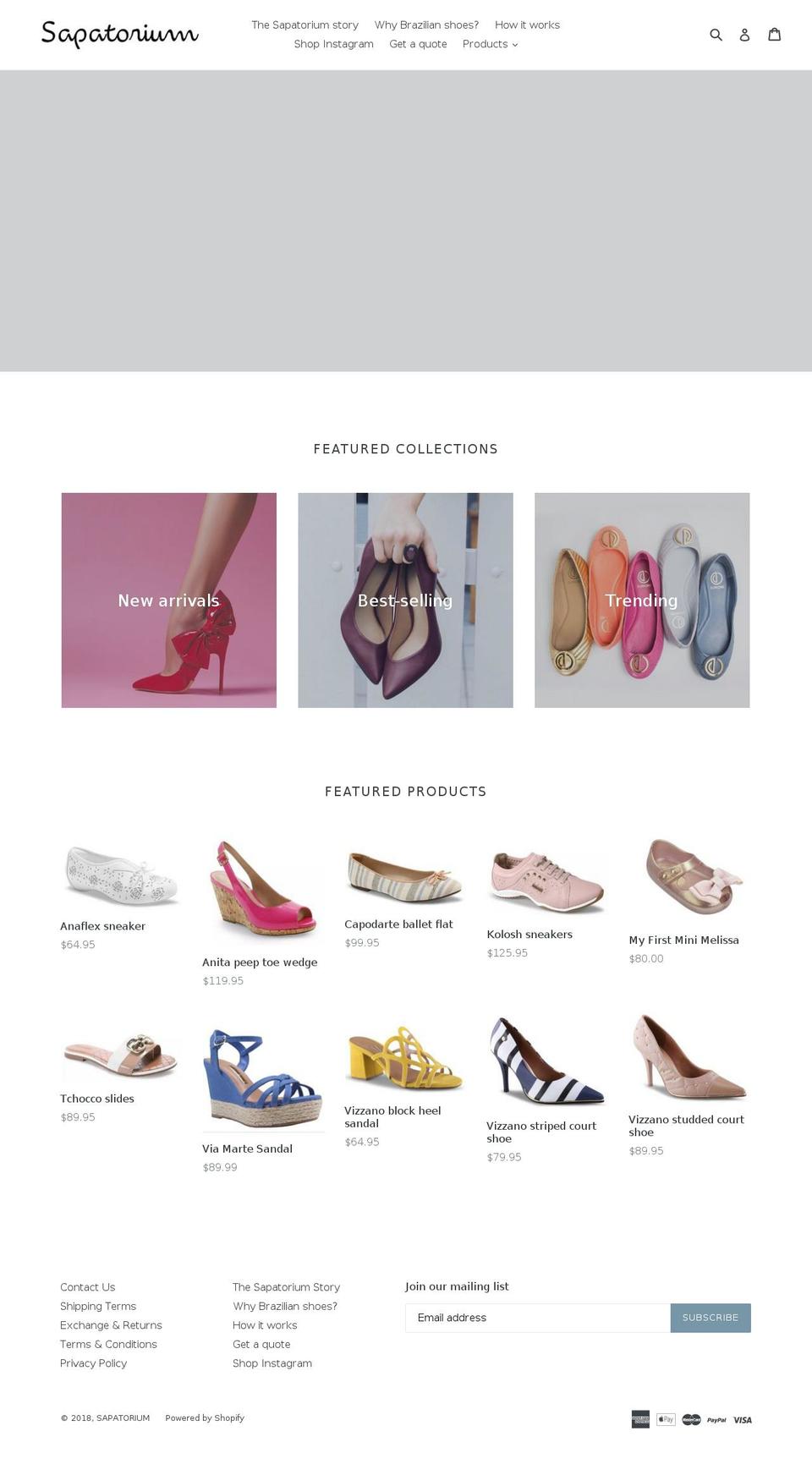 sapatorium.com — Shopify storefront screenshot