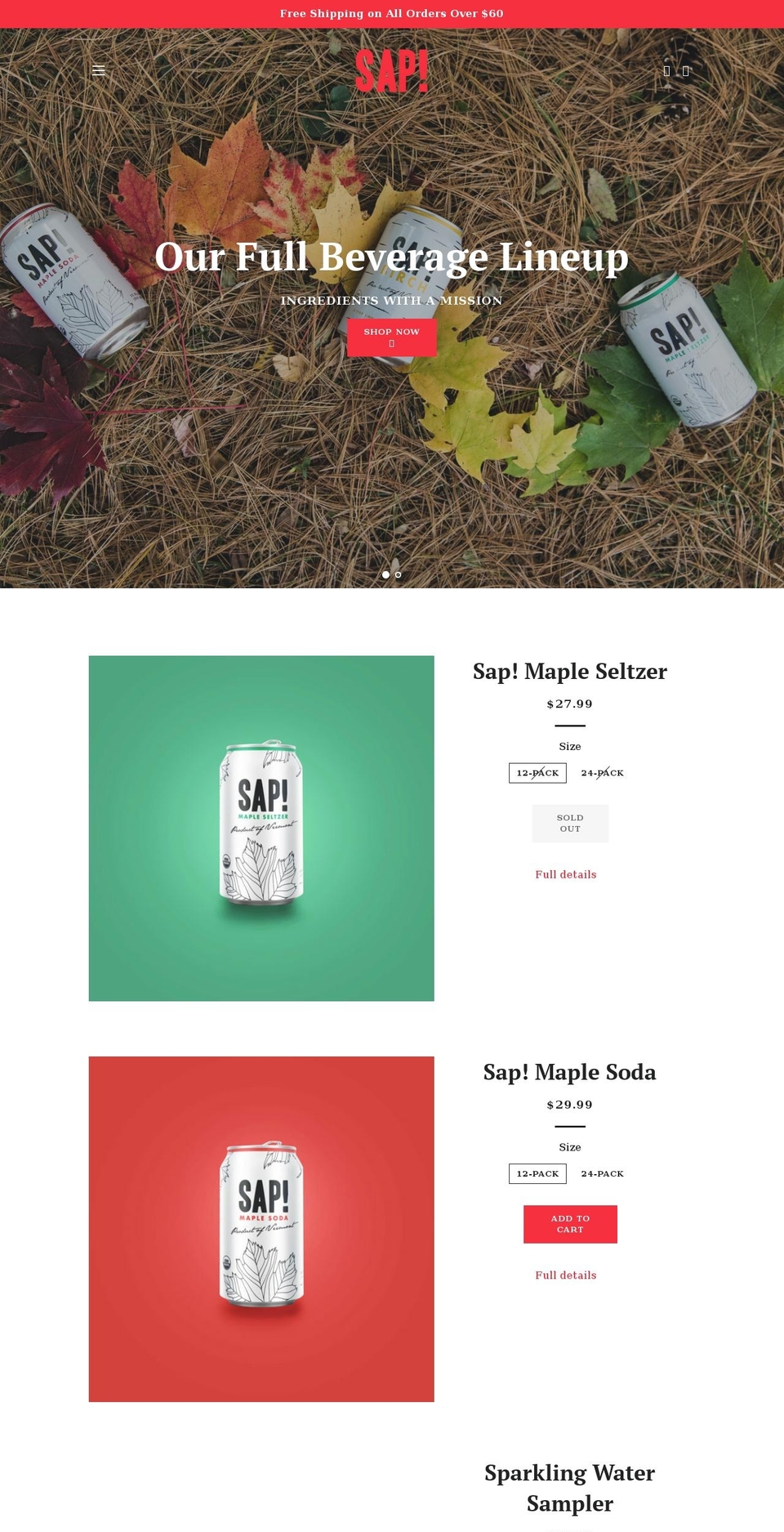 sapdrink.com — Shopify storefront screenshot