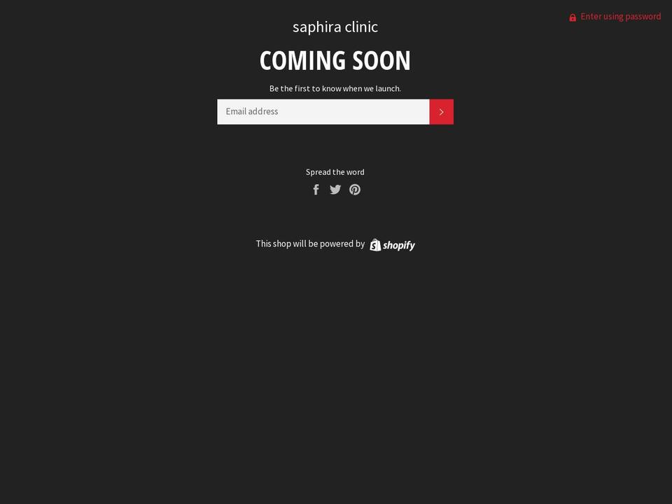 saphira-clinic.myshopify.com shopify website screenshot