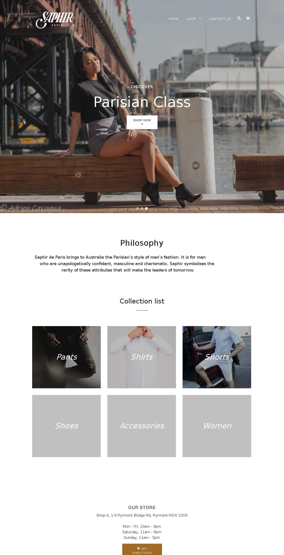 saphirparis.com shopify website screenshot