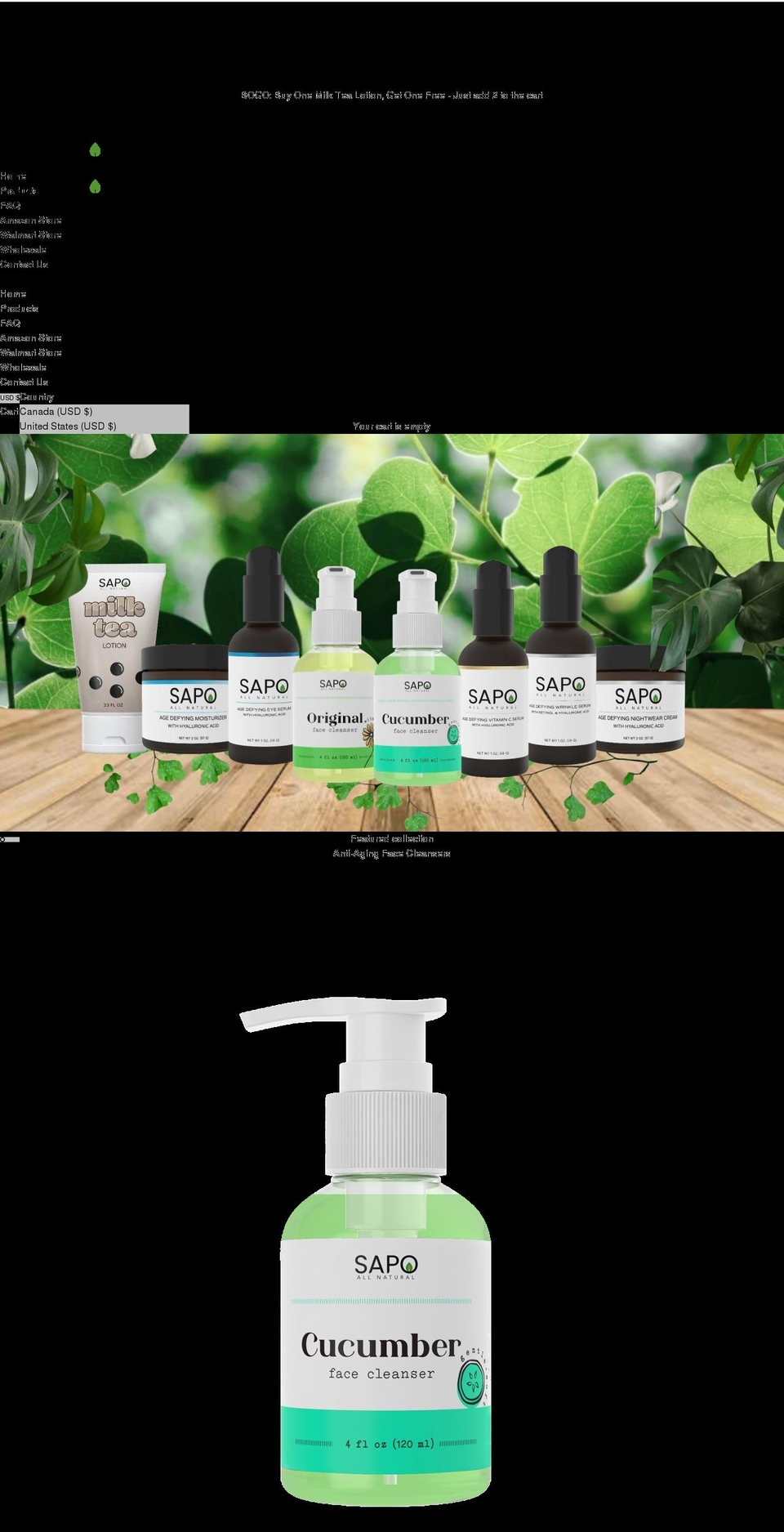 sapoallnatural.com — Shopify storefront screenshot