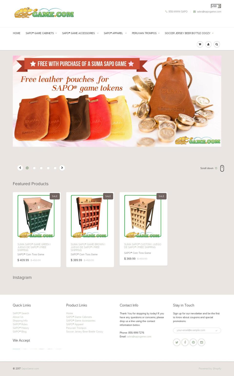 sapogame.com shopify website screenshot