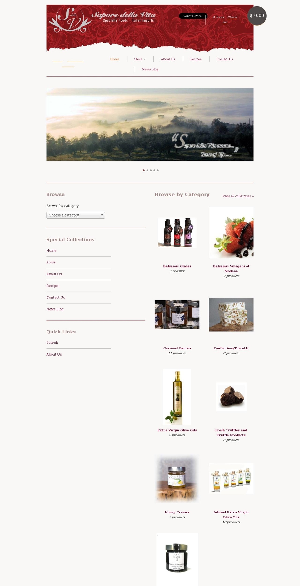 saporedellavita.com shopify website screenshot