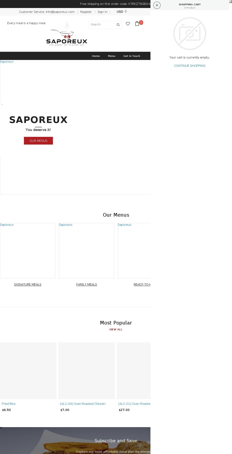 Design Slic Shopify theme site example saporeux.com