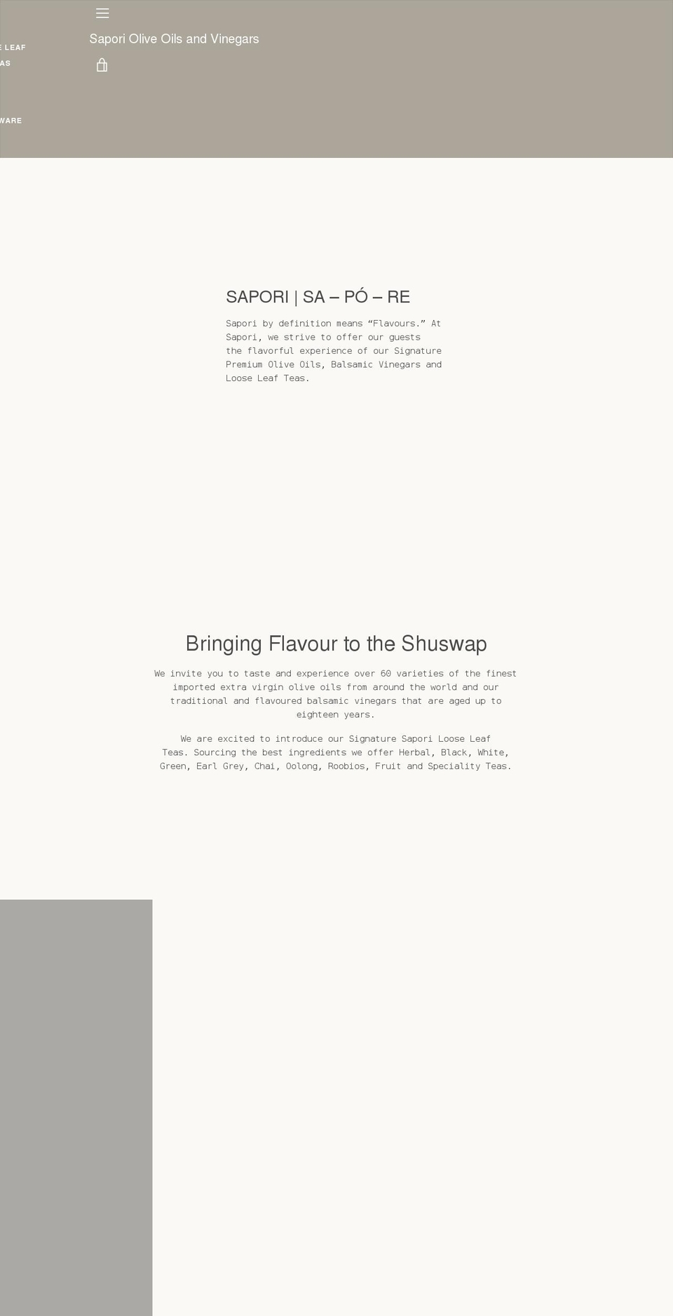 sapori-canada.ca shopify website screenshot