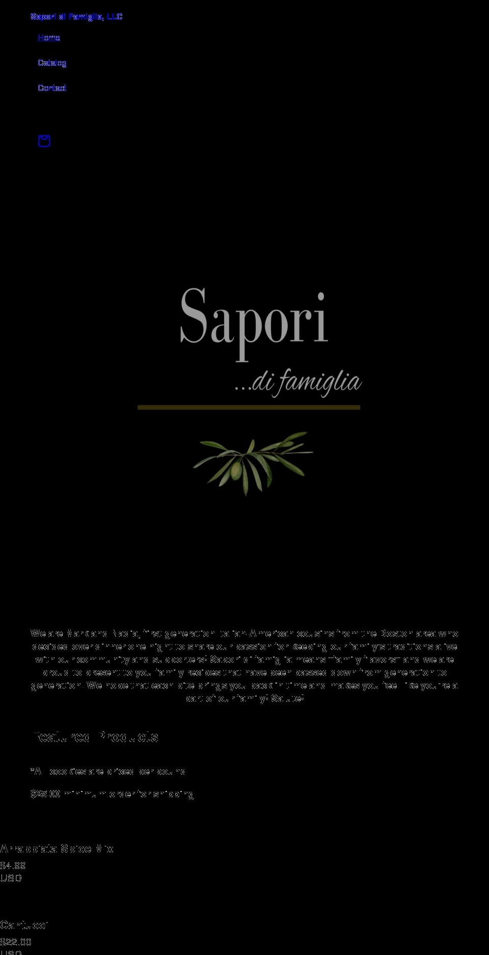 saporidifamiglia.com shopify website screenshot