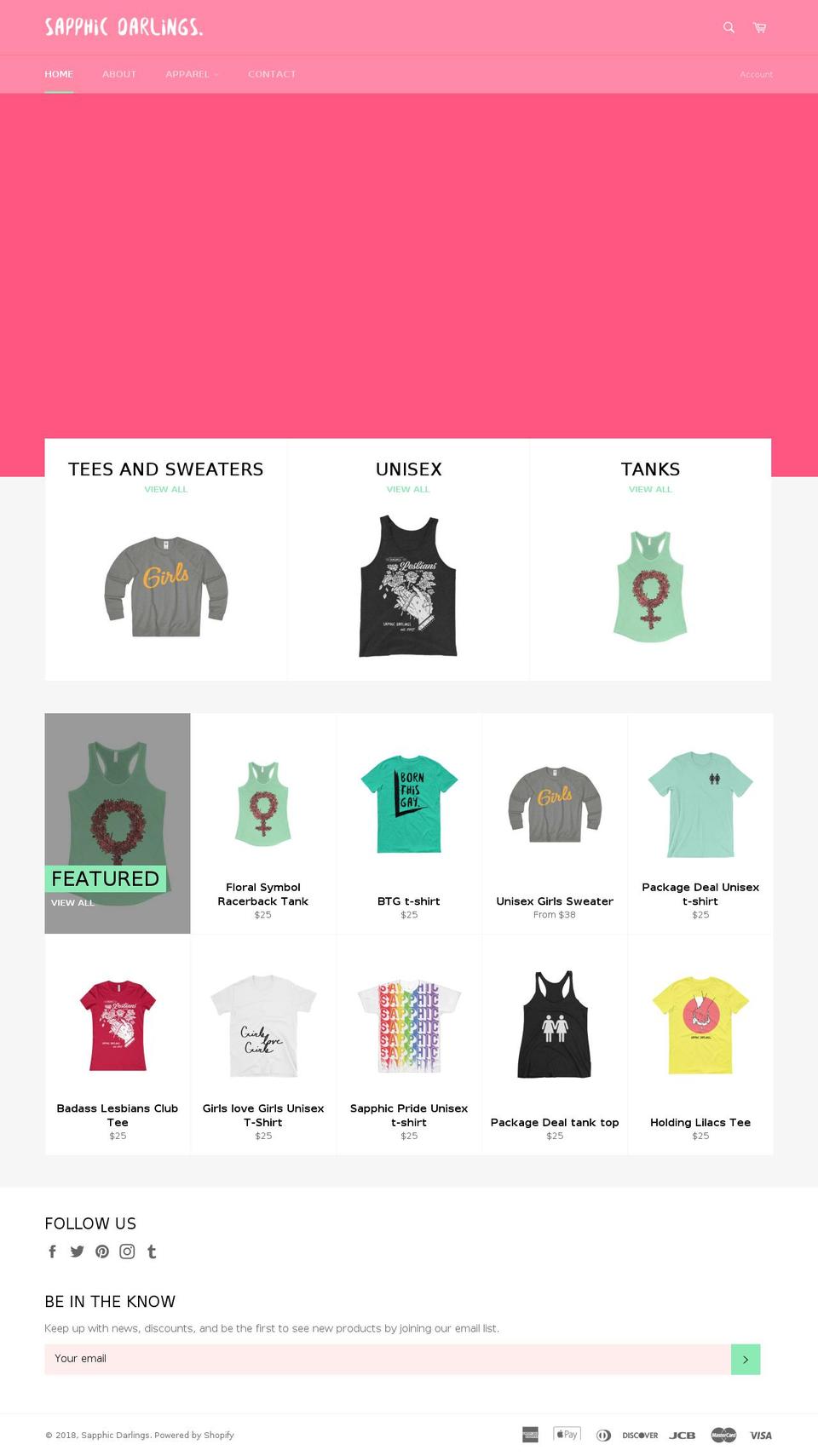 sapphicdarlings.com — Shopify storefront screenshot