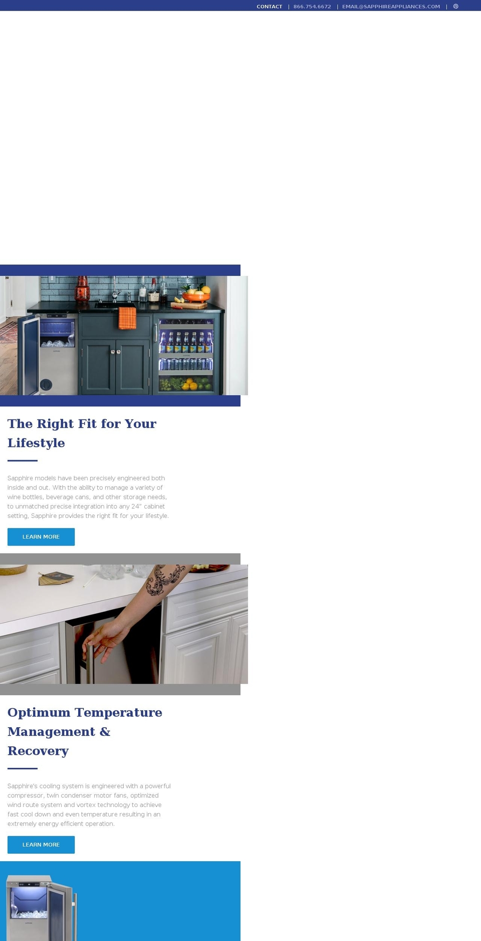 Sapphire Appliances main Shopify theme site example sapphireaplliances.com
