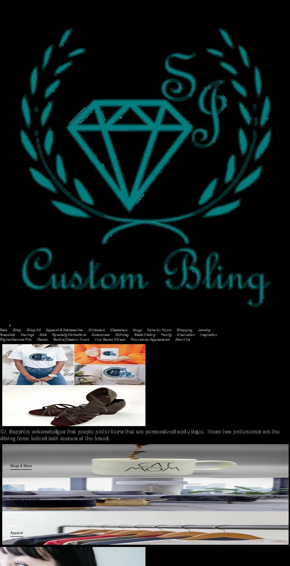 sapphiresjewlz.com shopify website screenshot