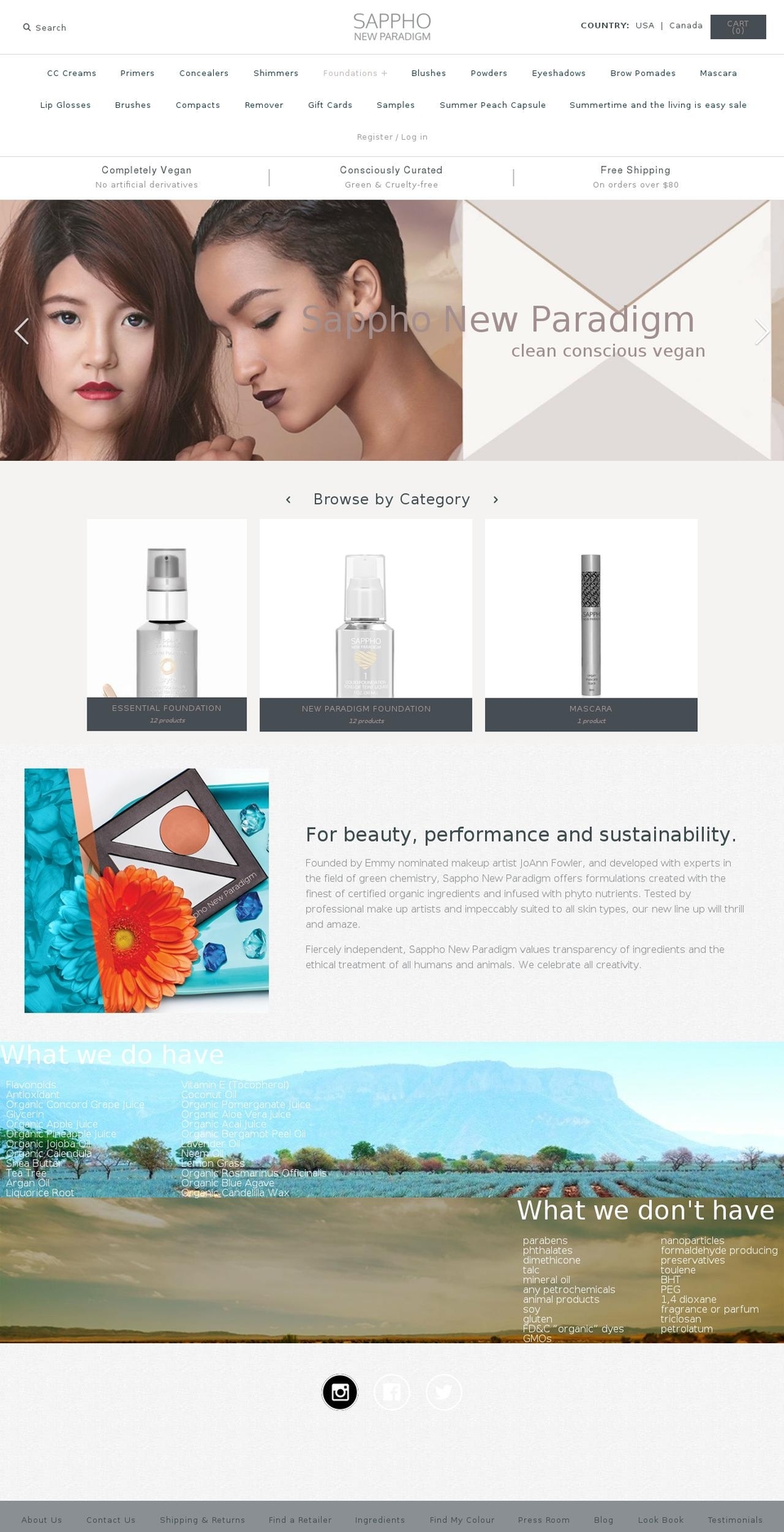 sapphoorganics.com shopify website screenshot
