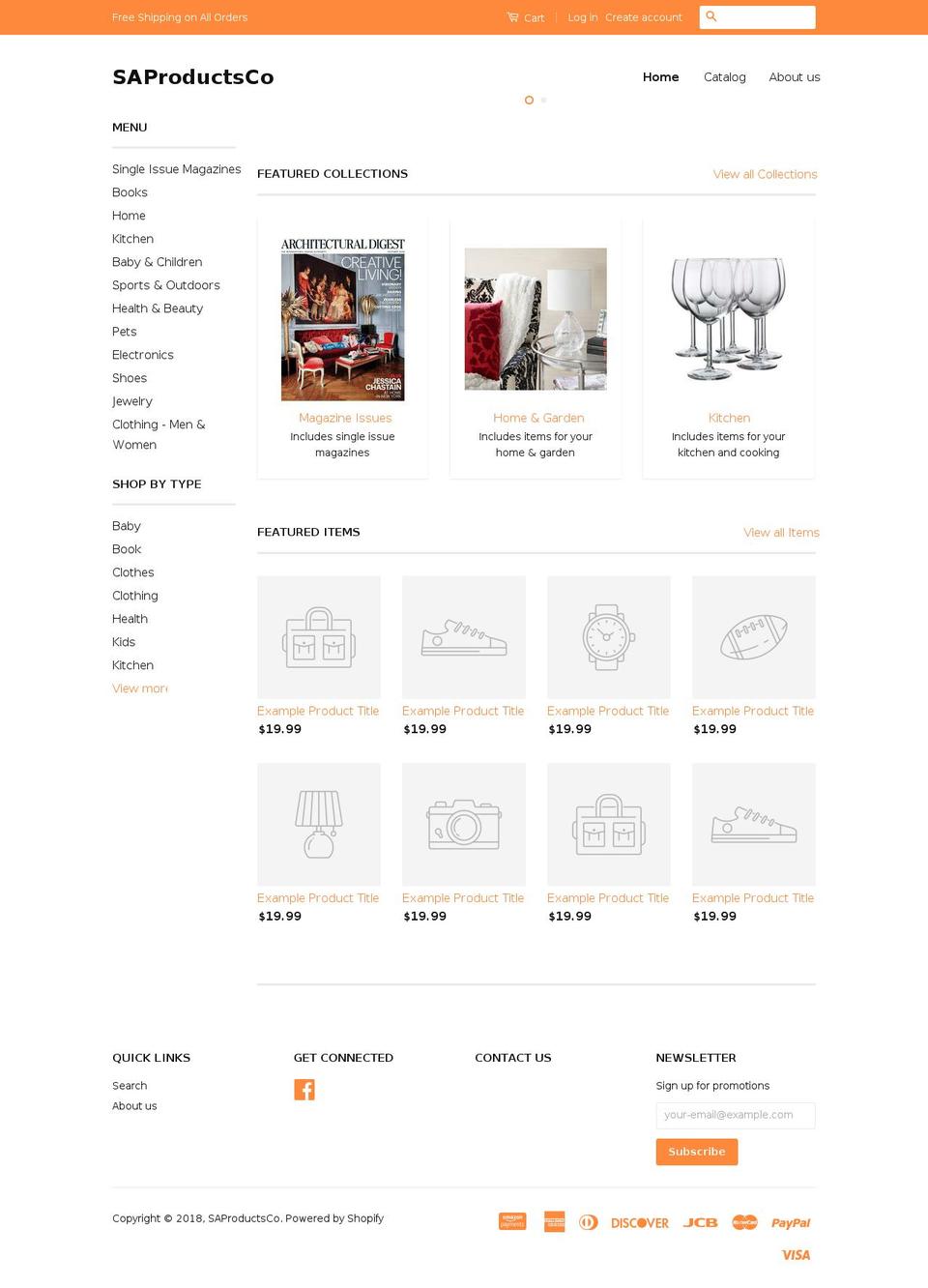 saproducts.co shopify website screenshot