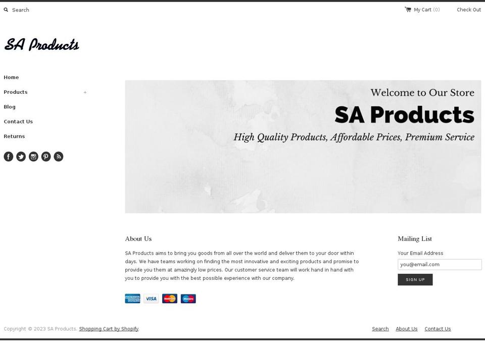 saproducts.co.uk shopify website screenshot