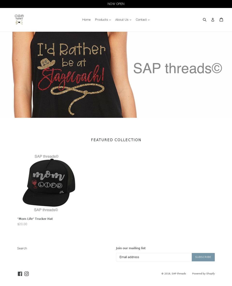 sapthreads.com — Shopify storefront screenshot