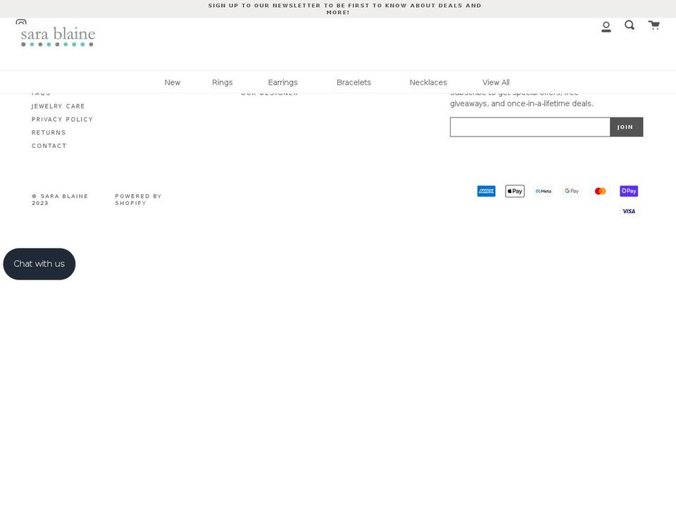 sarablaine.com shopify website screenshot