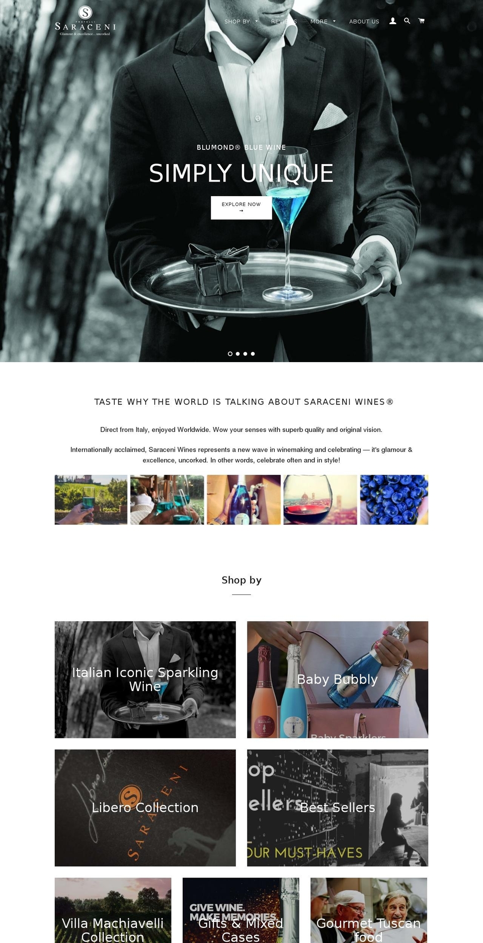 saraceniwines.com shopify website screenshot