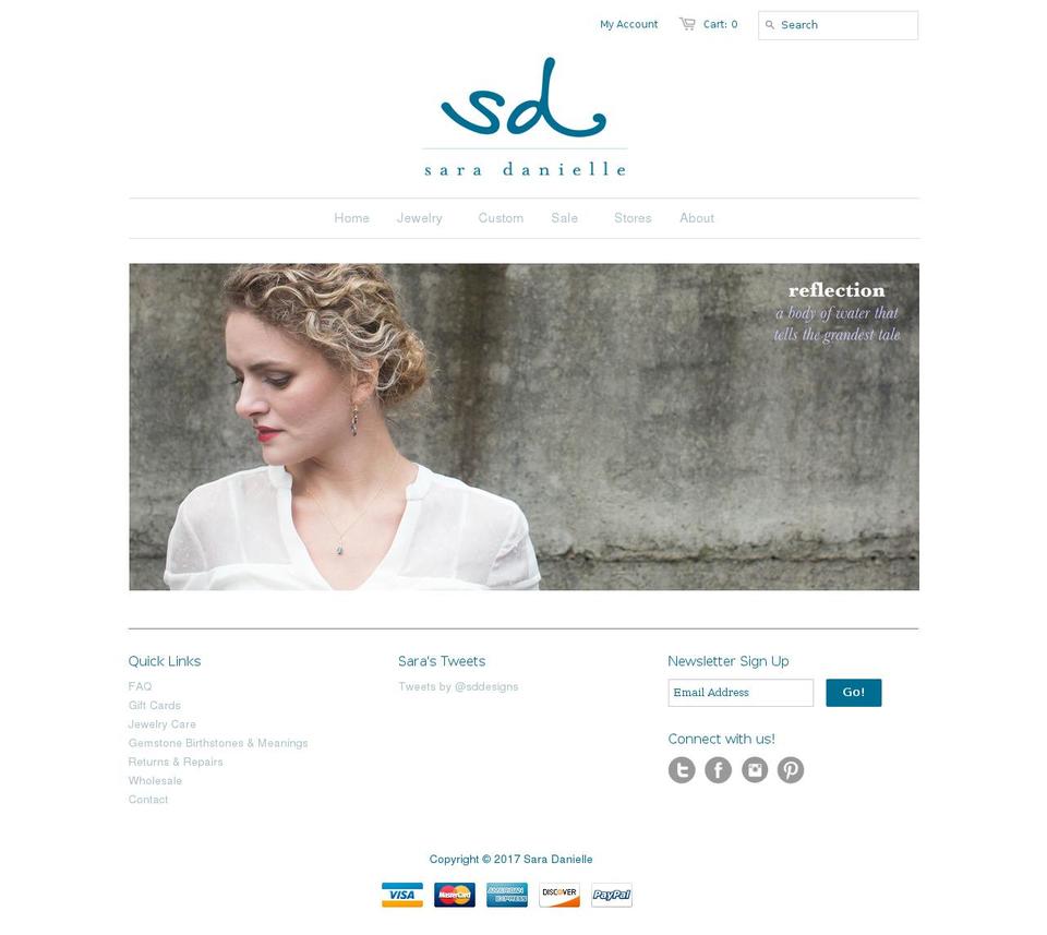 saradanielle.com shopify website screenshot