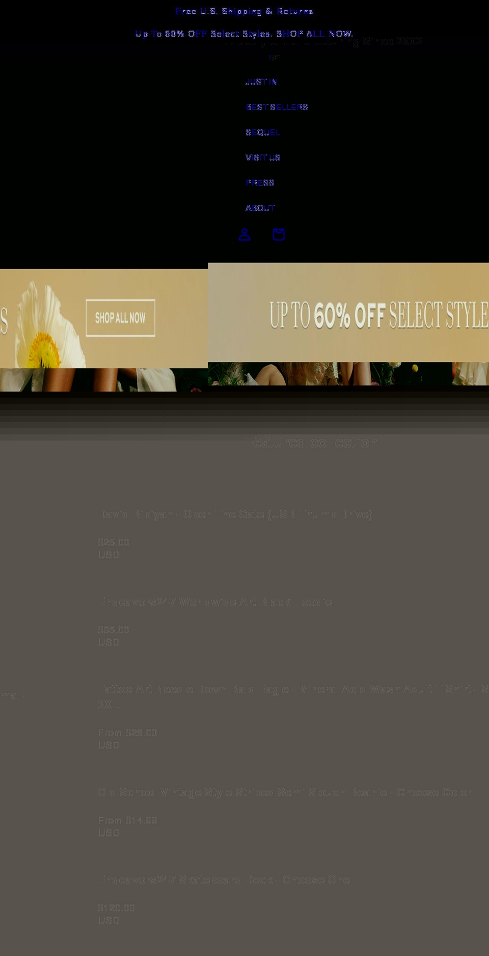 sarah-flint.myshopify.com shopify website screenshot