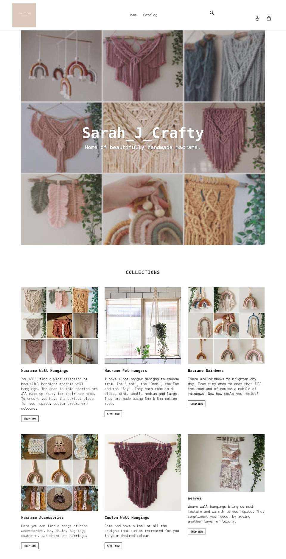 sarah-j-crafty.com shopify website screenshot