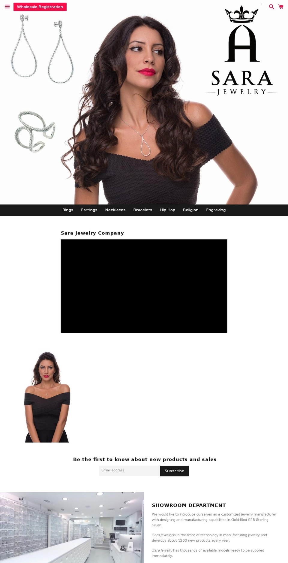 sarahajewelry.com — Shopify storefront screenshot