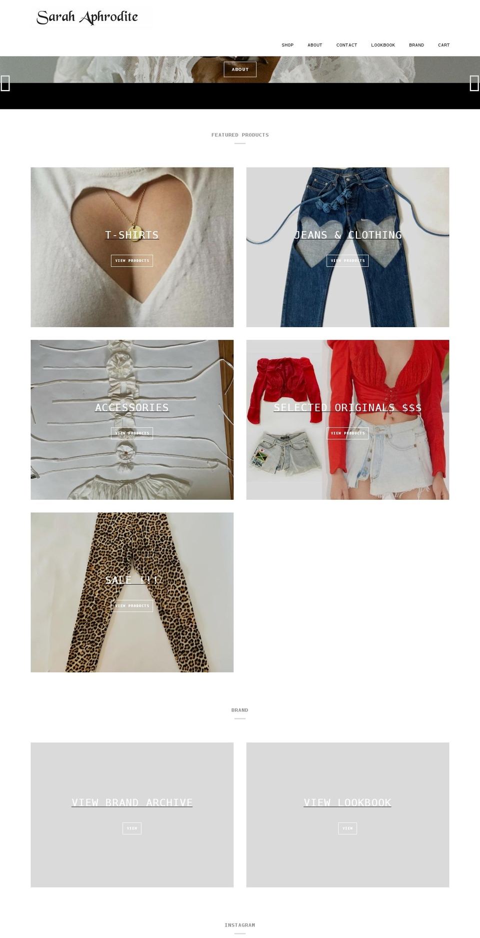 sarahaphrodite.com shopify website screenshot
