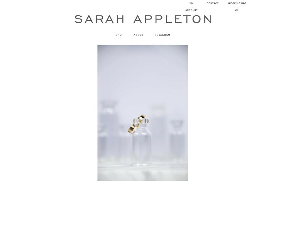 sarahappleton.com shopify website screenshot