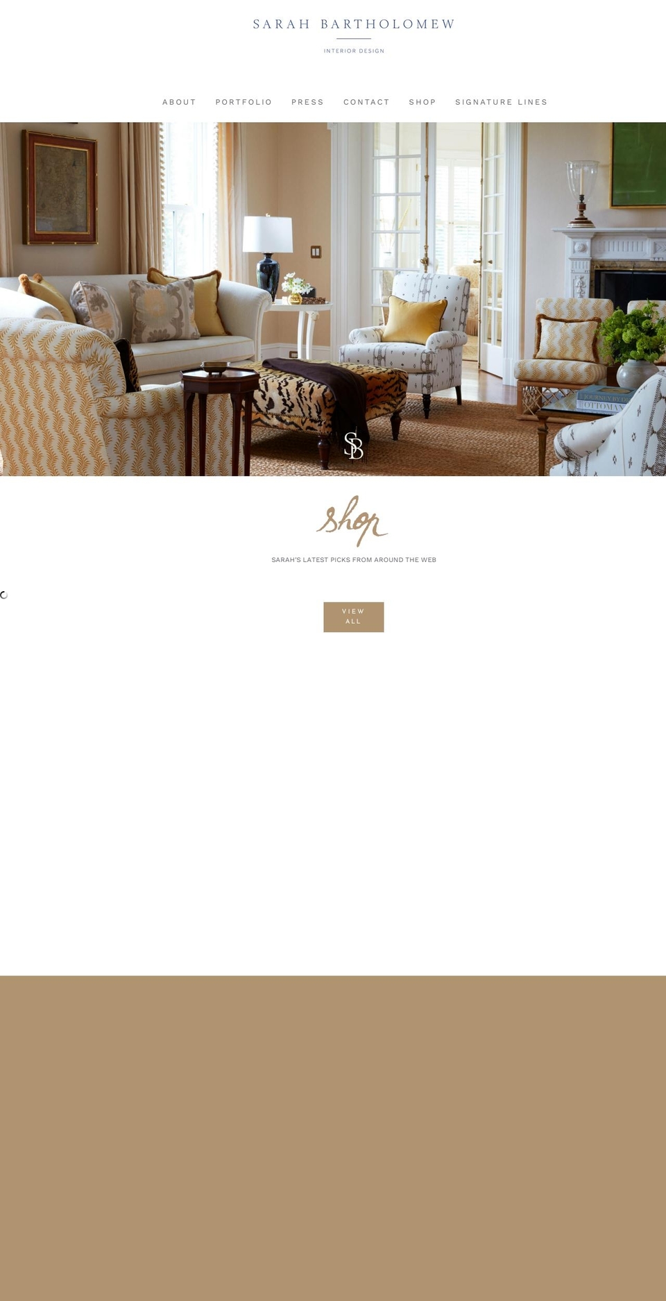 sarahbartholomew.com shopify website screenshot