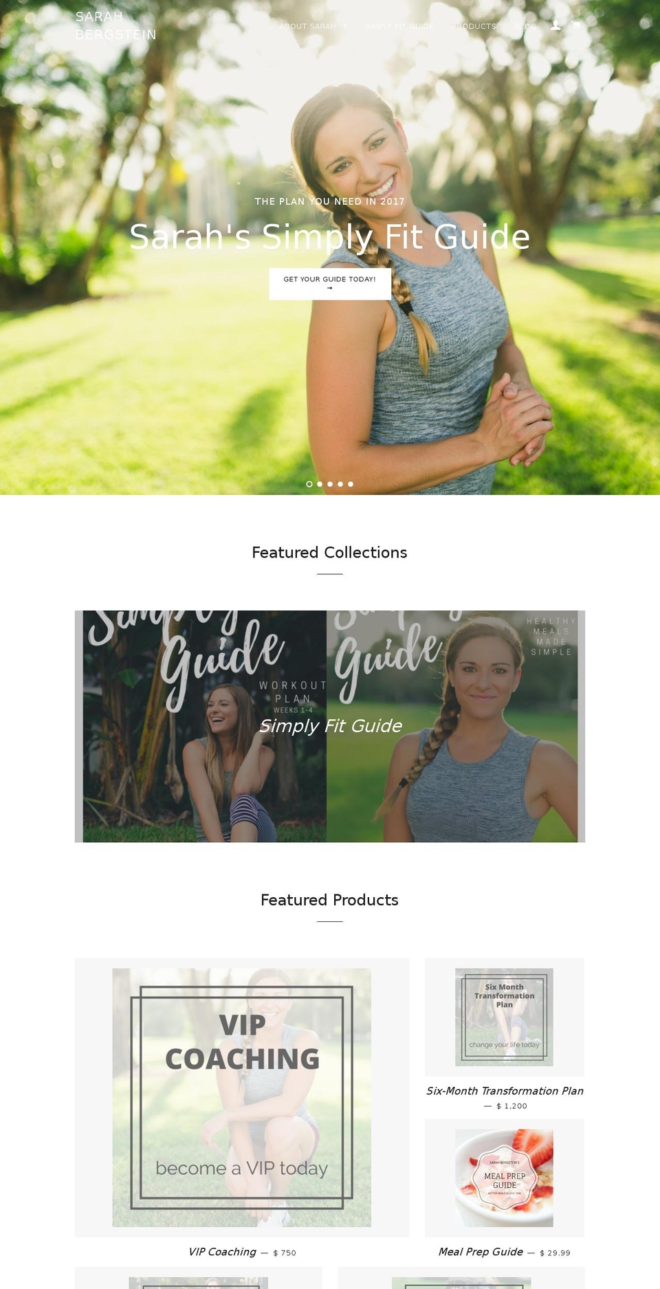 sarahbergstein.com shopify website screenshot