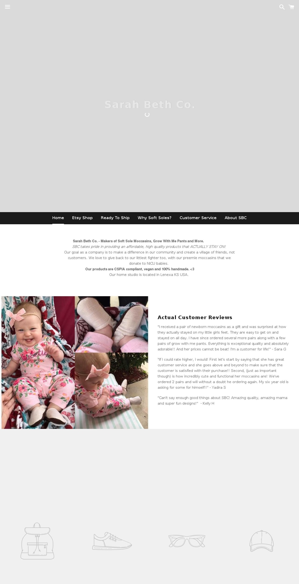 sarahbethco.com shopify website screenshot