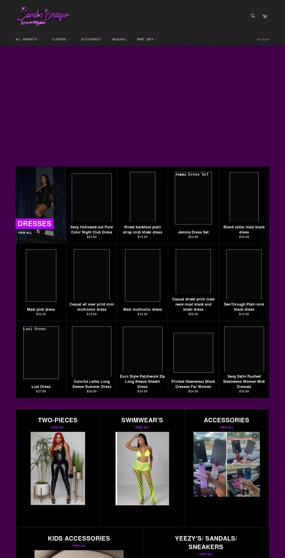 sarahboutiqu.com shopify website screenshot